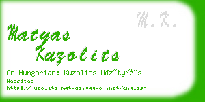 matyas kuzolits business card